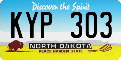 ND license plate KYP303