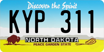 ND license plate KYP311