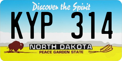 ND license plate KYP314