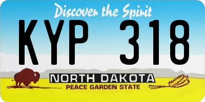 ND license plate KYP318