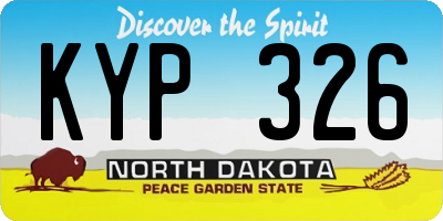 ND license plate KYP326