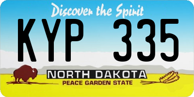ND license plate KYP335