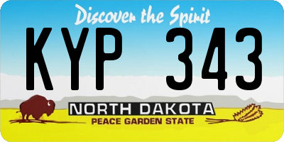 ND license plate KYP343