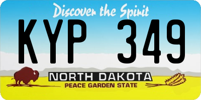 ND license plate KYP349