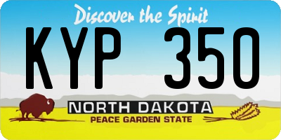 ND license plate KYP350