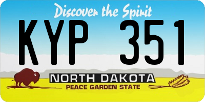 ND license plate KYP351