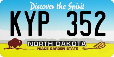 ND license plate KYP352