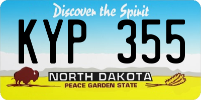 ND license plate KYP355