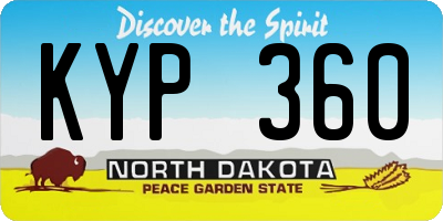 ND license plate KYP360
