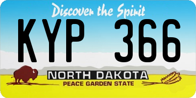 ND license plate KYP366