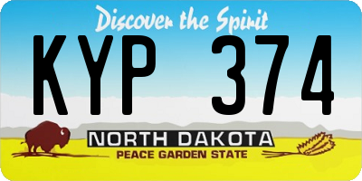 ND license plate KYP374