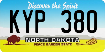 ND license plate KYP380