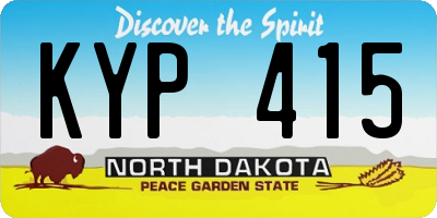 ND license plate KYP415