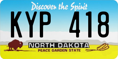 ND license plate KYP418