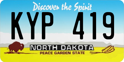 ND license plate KYP419