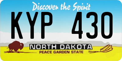 ND license plate KYP430