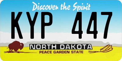 ND license plate KYP447