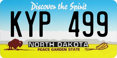 ND license plate KYP499