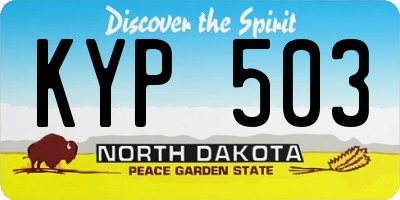 ND license plate KYP503