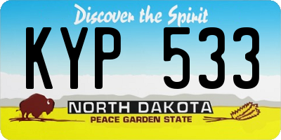 ND license plate KYP533