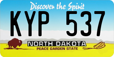 ND license plate KYP537