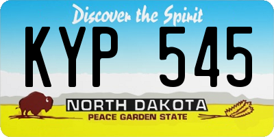 ND license plate KYP545