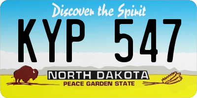 ND license plate KYP547