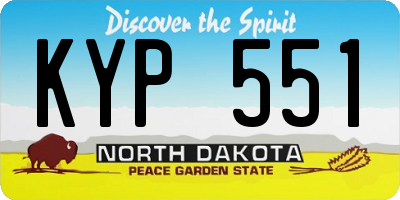 ND license plate KYP551