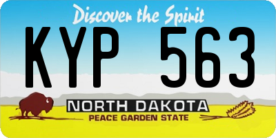 ND license plate KYP563