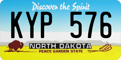 ND license plate KYP576