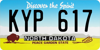 ND license plate KYP617