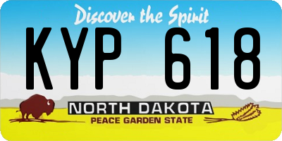 ND license plate KYP618