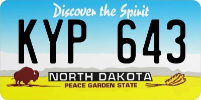 ND license plate KYP643