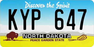 ND license plate KYP647