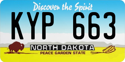 ND license plate KYP663