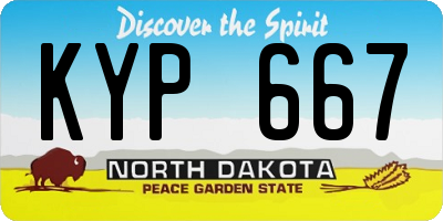 ND license plate KYP667