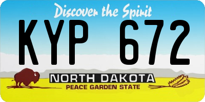 ND license plate KYP672