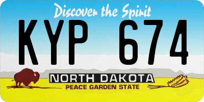 ND license plate KYP674