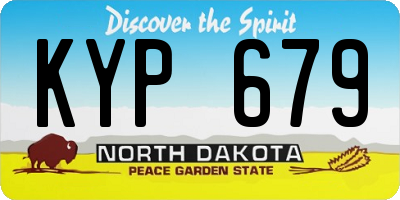 ND license plate KYP679