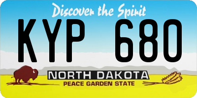 ND license plate KYP680