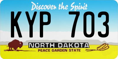 ND license plate KYP703