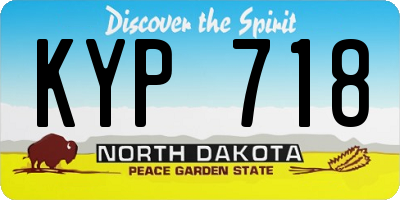 ND license plate KYP718