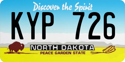 ND license plate KYP726