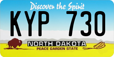 ND license plate KYP730
