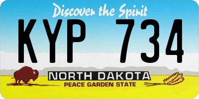 ND license plate KYP734