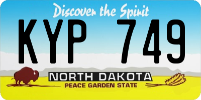 ND license plate KYP749