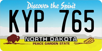 ND license plate KYP765