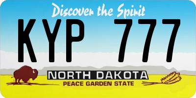 ND license plate KYP777