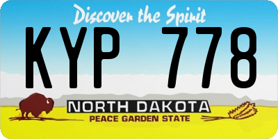 ND license plate KYP778