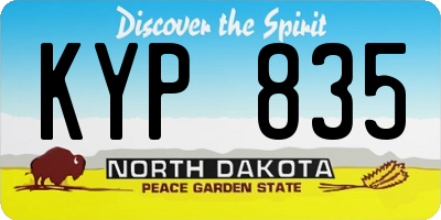 ND license plate KYP835